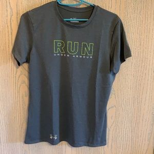 Gray and Lime Green Under Armour Dri-Fit Tee